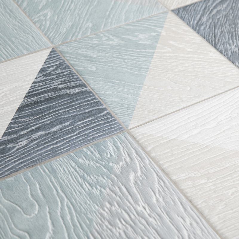 Taco Melange 7" x 7" Porcelain Wall & Floor Tile, Blue