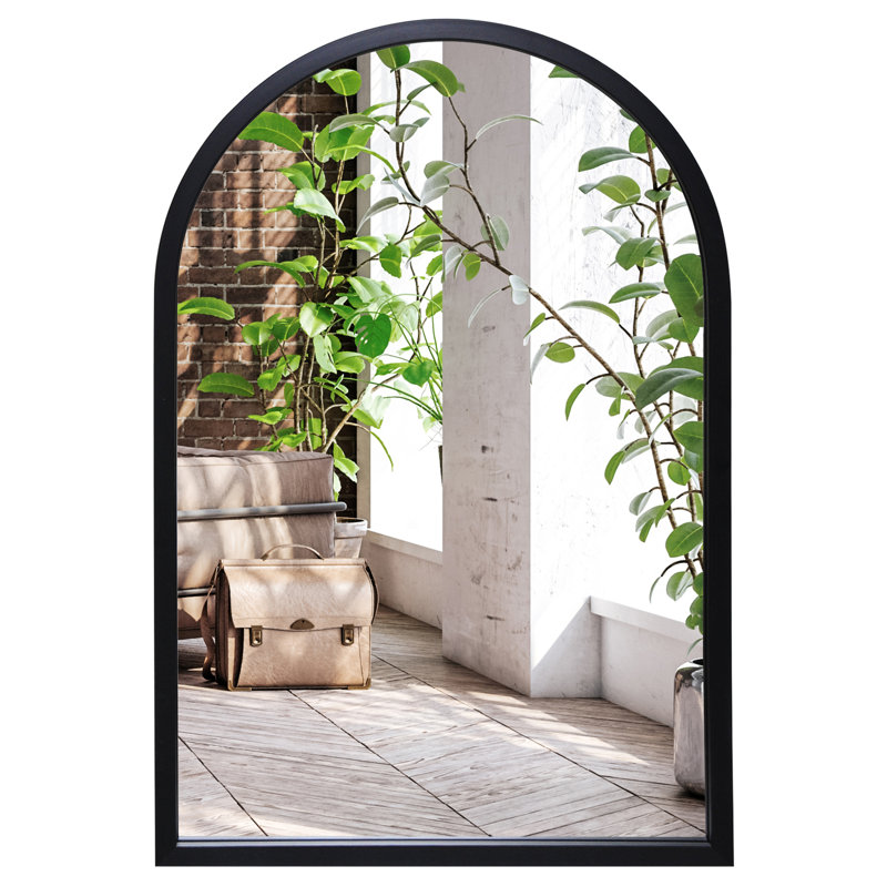 Lavetra 20x30 Framed Curved Arched Mirror for Bedroom Living Room Bathroom, Black