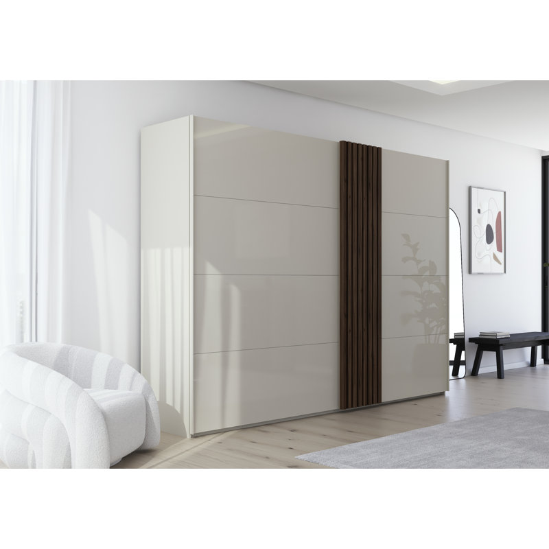 Tarello 2 Sliding Door Wardrobe available in many colour combinations glass front INCL. Delivery and Assembly