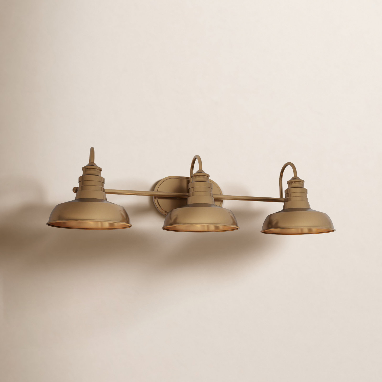 3-Light Vanity Light, Brushed Gold