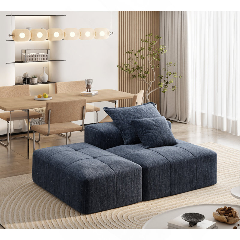 Modern Oversized Modular Sectional Sofa, Blue