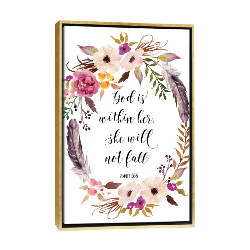 Impression d’art textuel, "God is within her it not Fall, Psaume 46:5" par Eden Printables-impression d’art textuel