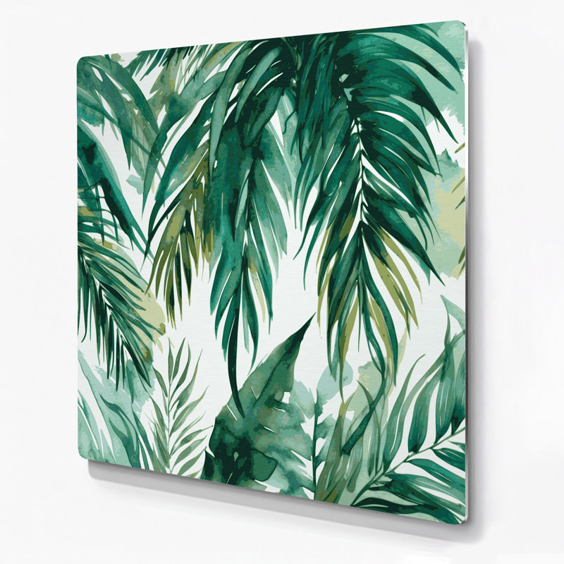 Art mural en métal Botanical Palm Fronds, H 12 po x l 12 po