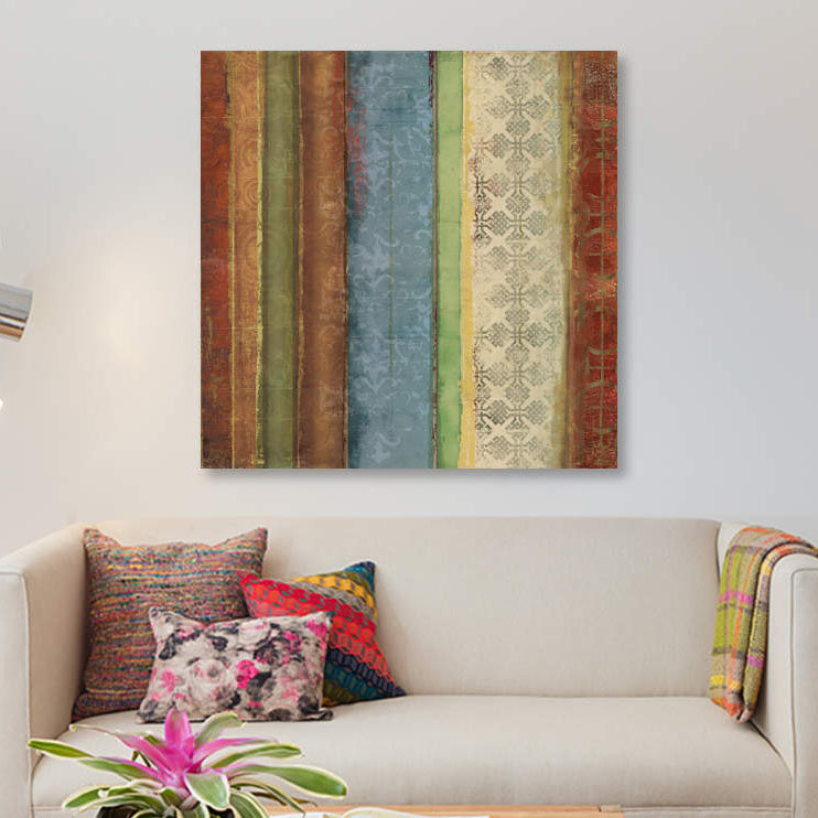 « automne pattern », impression sur toile, H 12 po x l 12 po x P 1,5 po, Pas de tapis, Toile tendue