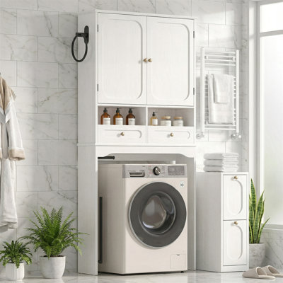 Over the Toilet Storage Cabinet with Cabinet & 4 Drawers for Bathroom Laundry Room
