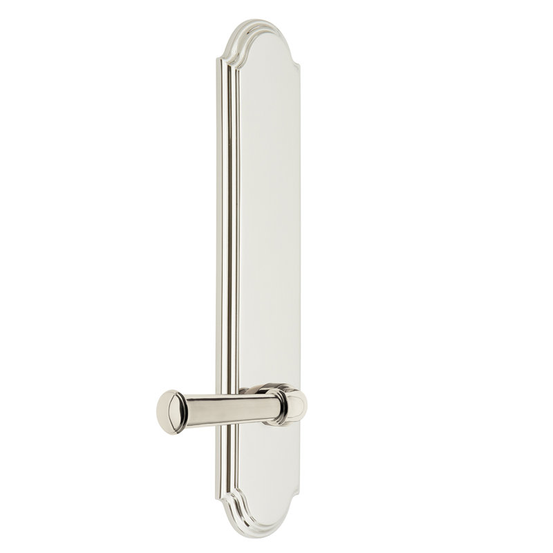 Grandeur Arc Tall Plate Passage with Georgetown Lever, Polished Nickel, Left Handed, 2 3/8"