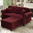 Canapé modulaire en velours de campagne avec repose-pieds Annalease Chesterfield