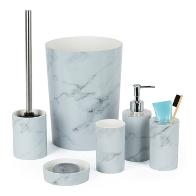 Marble Bathroom Accessory Set
