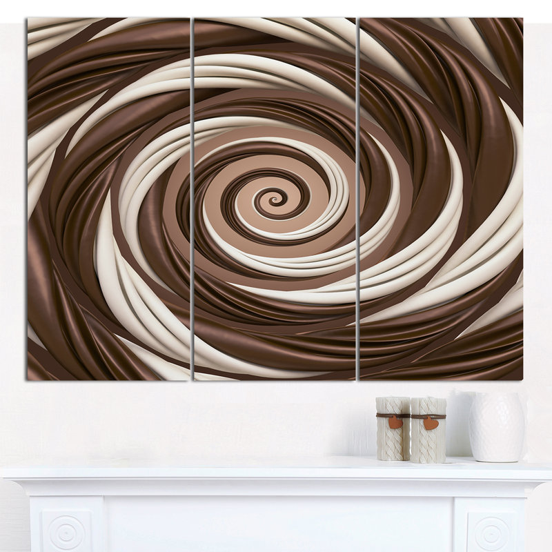 « chocolat et lait en spirale design », impression à multiples images sur toile