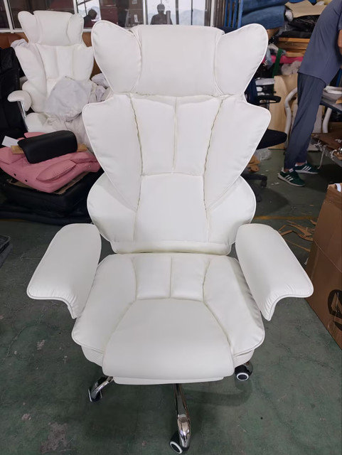 Marlow Home Co. Executive Chair, Faux Fur, Gray