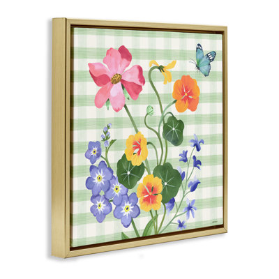 "Gingham Garden Flowers", encadrée par Floater