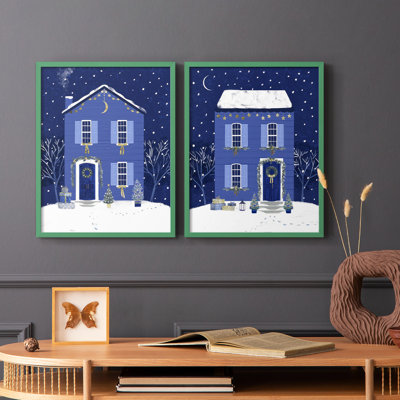 «I Quiet Winter Home I», reproduction encadrée de qualité supérieure - prête à être accrochée - aucun clou requis - aucun clou requis