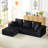 4 - Seater Modular Sectional Deep Seat Modern Corduroy Cloud Couch For Living Room, Guest Comfortable Design, No Assembly, Dark Grey With Seats, Seat, Different Zones, Comfort, Instant Use,-50899920-50899921