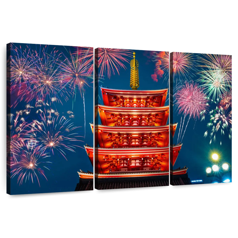 Senso Ji Temple Fireworks, 42" H x 65" W