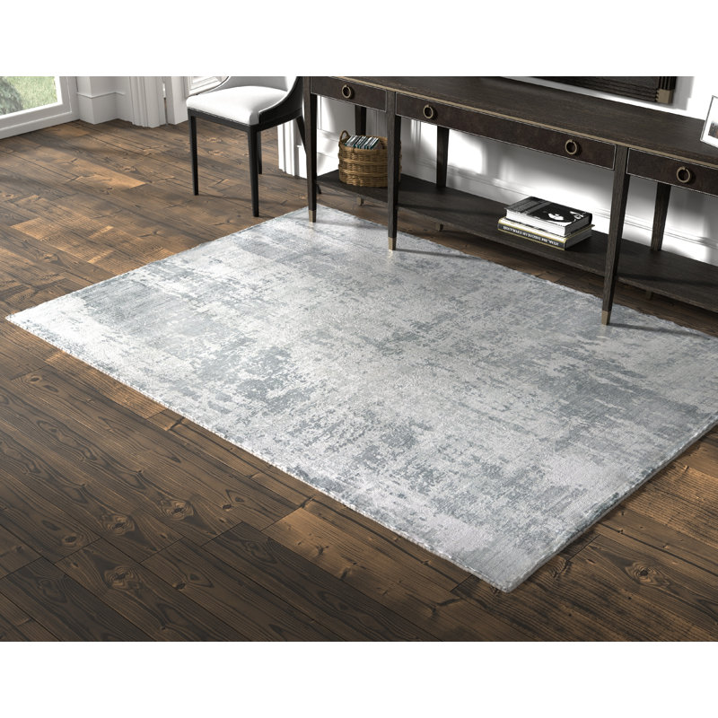 Tapis fait à la main Billy-James, Rectangle 9 pi x 13 pi, Rosée