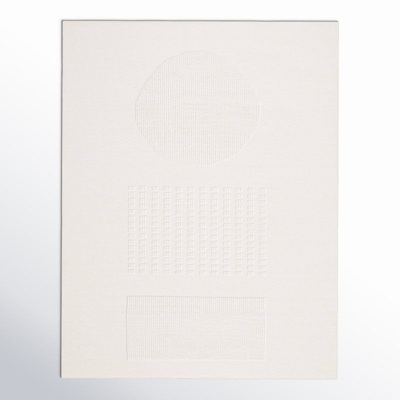 Tapis ivoire fait à la main Charvik, Rectangle 8 pi x 10 pi