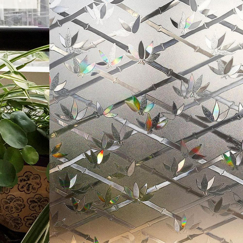 H 78,7 po x l 23,6 po décalcomanie de fenêtre décorative en verre givré et intimité amovible, H 78,7 po x l 23,6 po
