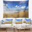 Tapisserie «Seashore Sea Beach on Cloudy Winter Day»-28507754