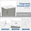 Meuble-lavabo de salle de bain avec lavabo, armoire de salle de bain avec porte à fermeture douce, support de rangement et tablette ouverte-106624137