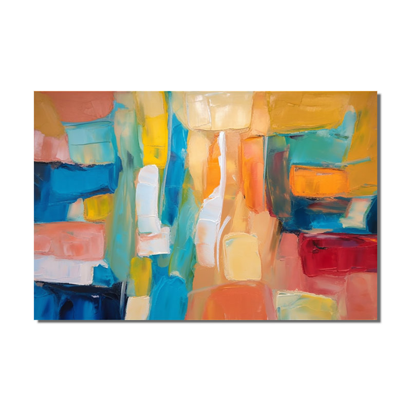 Vibrant Cubist Colourfields - Abstract Collages Wall Art