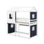 Lit simple superposé en bois avec tente-340415297-340415309