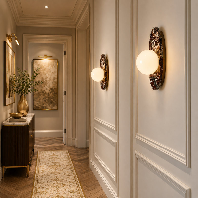 1-Light Dimmable Milky Glass Wall Sconce