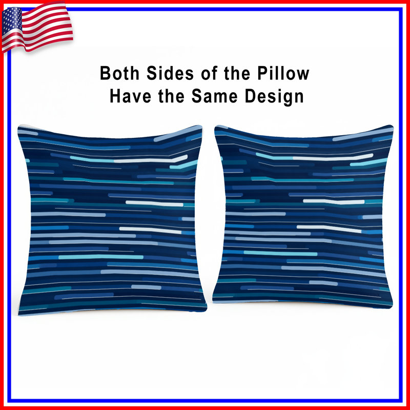 Stripes Throw Pillow, Pattern Double Sided Pillows, 16 x 16 inches