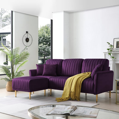 Canapé modulaire moderne en L en velours