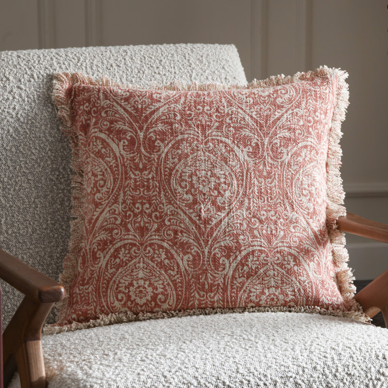 Durelle Cushion Cover Damask Square Throw Pillow Cover, Pink