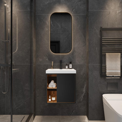 500mm Wall Hung Bathroom Vanity Unit with Resin Basin