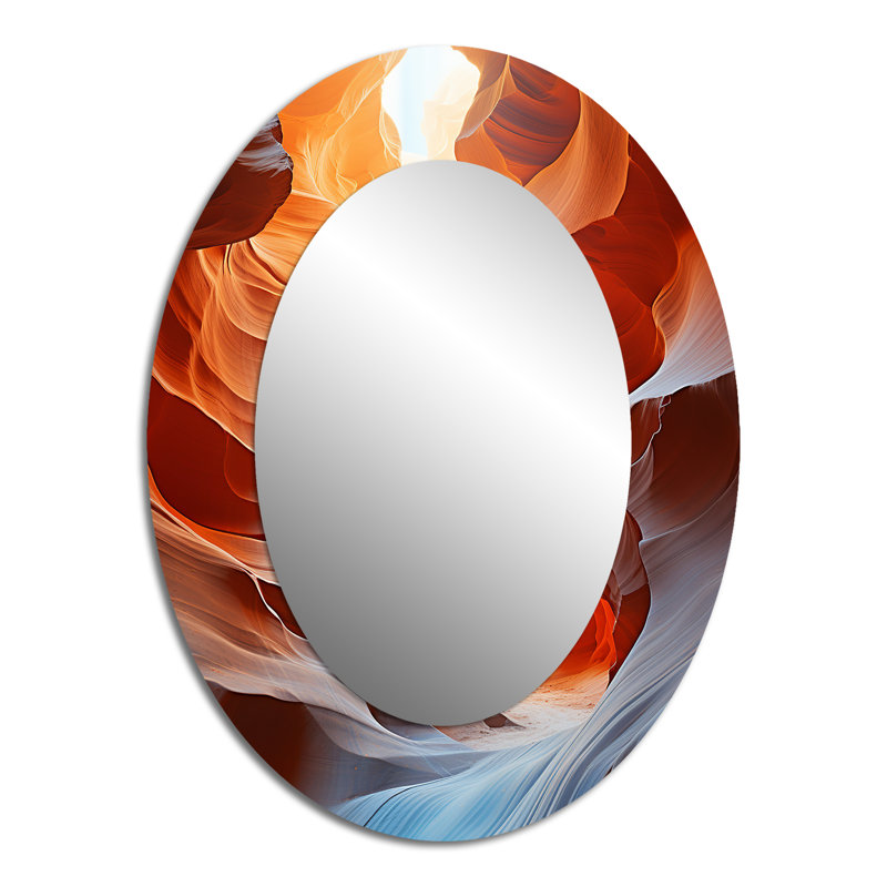 Canyon Antelope Symphony I - Landscapes Oval Decorative Mirror On Metal, 40" x 30"