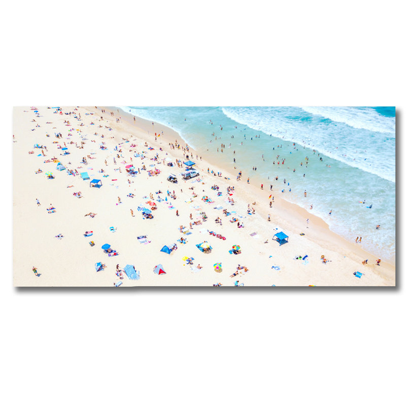 Busy Beach - photographie sans cadre, Aluminium