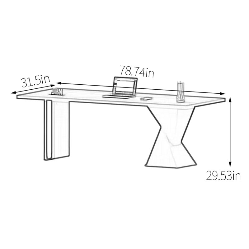 Bureau durable en bois massif multi-couches, H 29,53 po x l 78,74 po x P 31,5 po