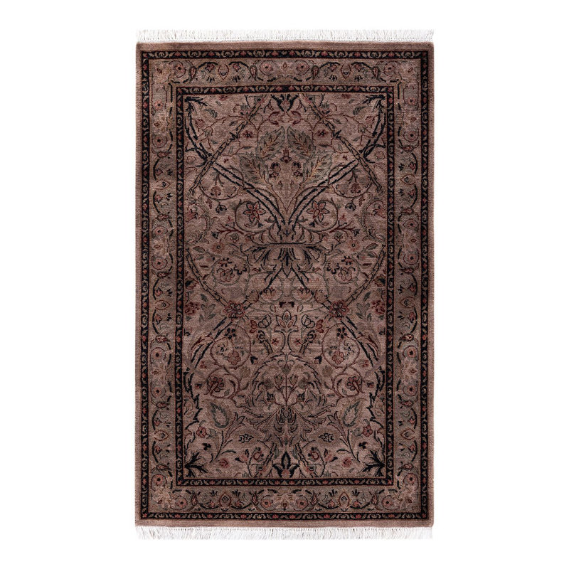 Tapis rose noué à la main de conception unique Holsworth - rose