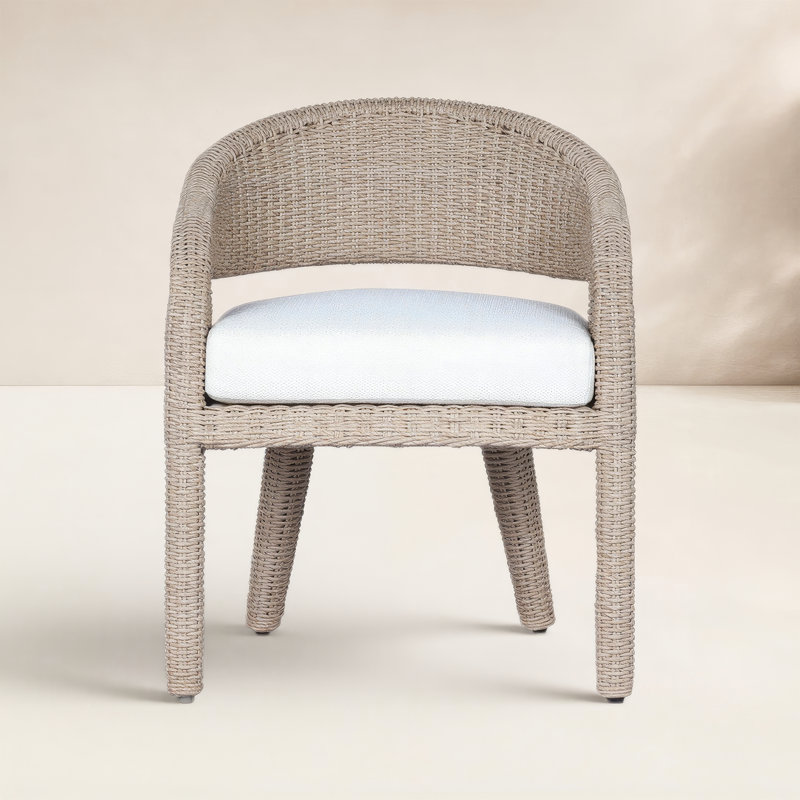 Maxille Outdoor Dining Armchair, Light Brown