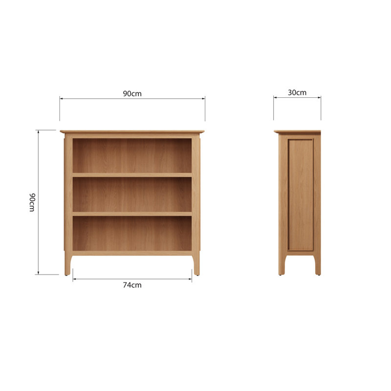 Bisbrooke Small Narrow Bookcase, 90cm  H x 90cm W x 30cm D