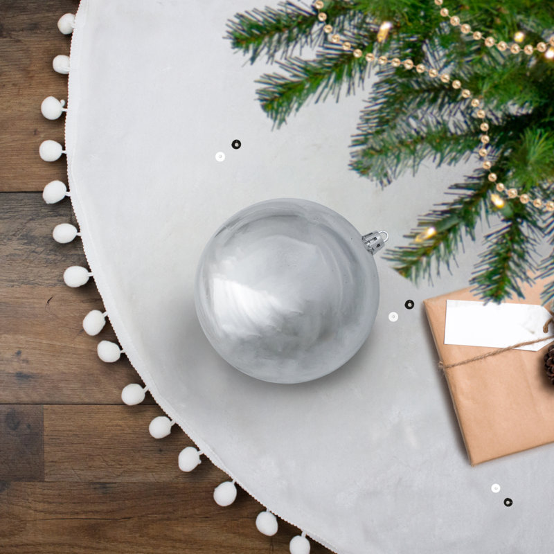 Boules de Noël Bubblegum incassables à 4 finitions, H 4 po x l 4 po x P 4 po, Argent