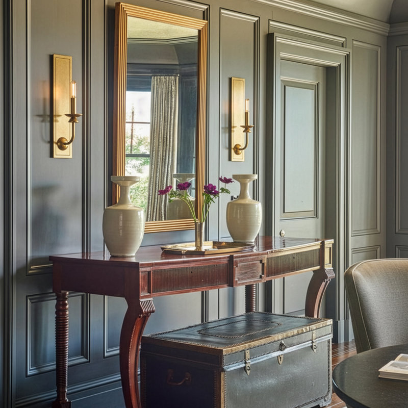 William Wall Sconce - Lacquered Burnished Brass - Rectangle Backplate, Lacquered Burnished Brass