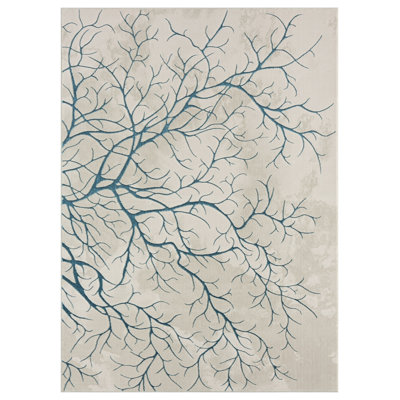 Tapis abstrait bleu / gris clair Ksamil