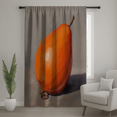 Rideaux orange en forme de poire, voilages de bouée et rideaux occultant - 1 panneau