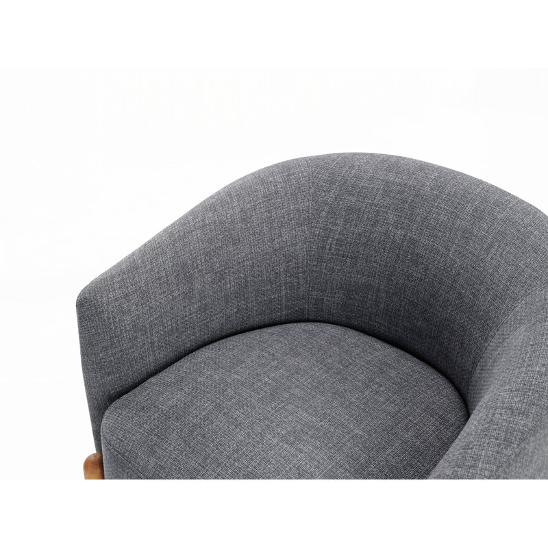 Chaise d'appoint avec pieds en bois massif, Tissu gris