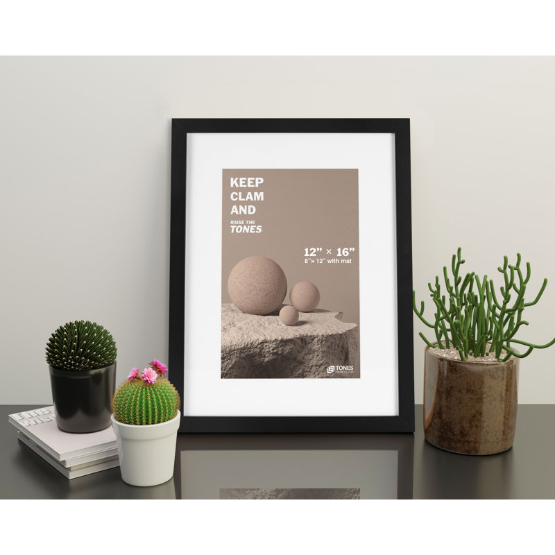 Cadre photo simple en bois doré, Noir, 1, 12 po x 16 po