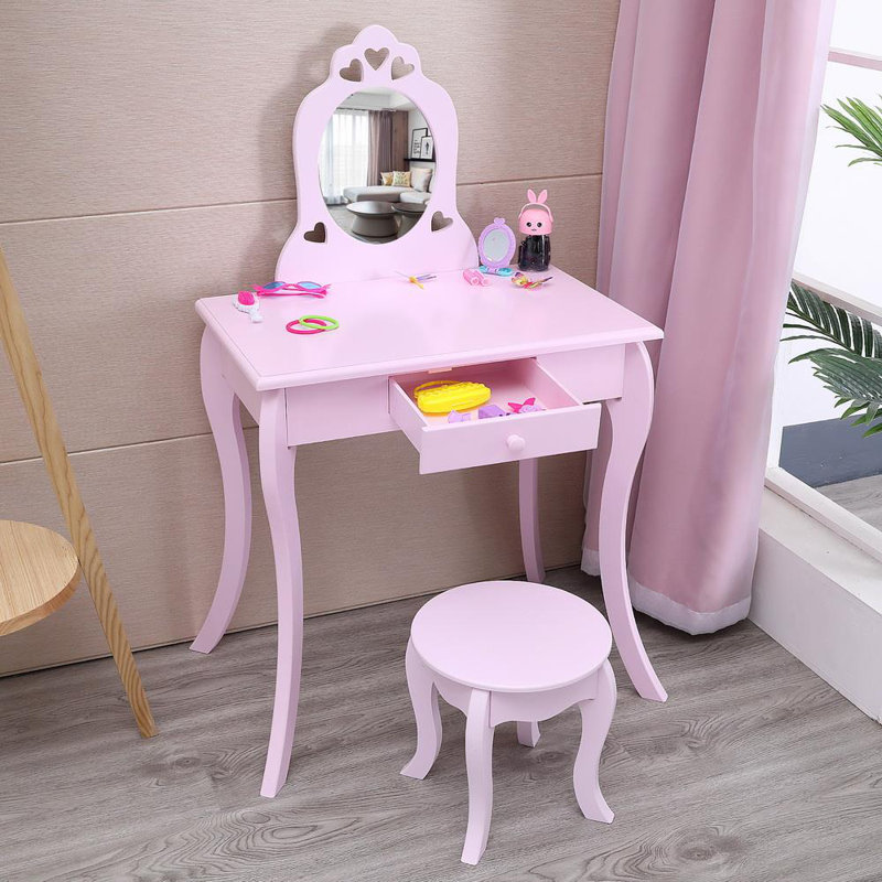 Ensemble de coiffeuse pour enfants avec miroir