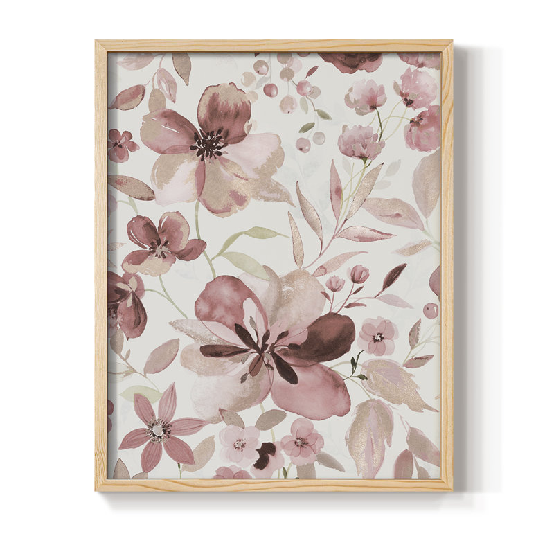 Impression encadrée Shimmering Blush II - bois massif, Naturel, H 30 po x l 24 po