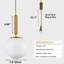 Luminaire suspendu Mid-Century à brancher avec cordon, lustre doré à grand luminaire suspendu pour le salon de la chambre à coucher (20 cm / 8 pouces)-379521794