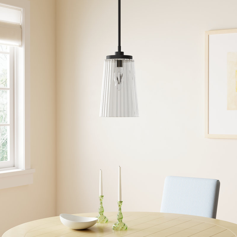 Jeanie 1 - Light Single Cone Pendant in Matte Black, Matte Black