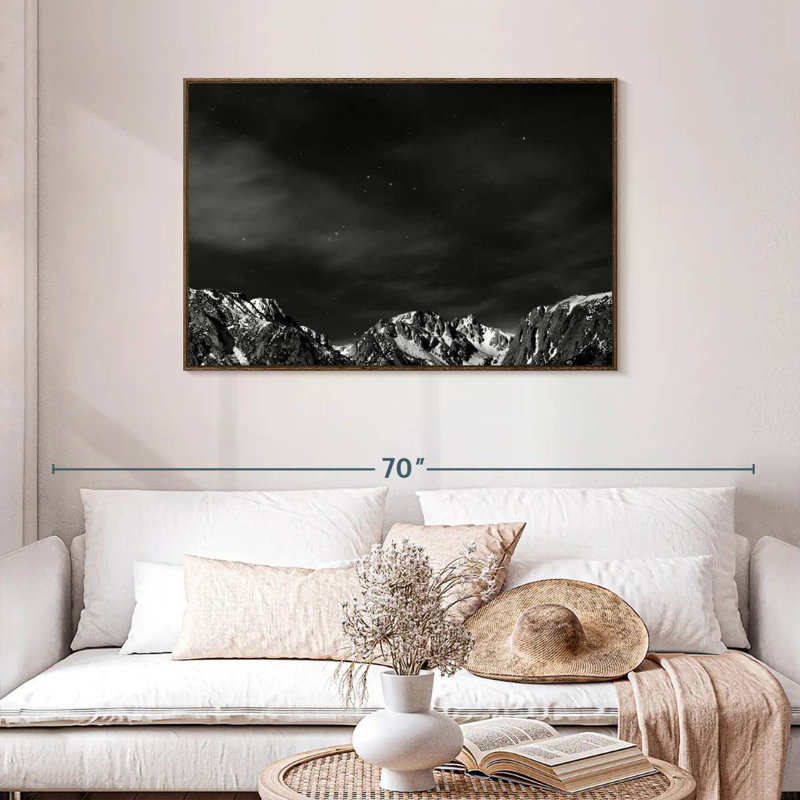 Starlit Sierra Nevada, Cadre flottant noyer, 43 po x 29 po