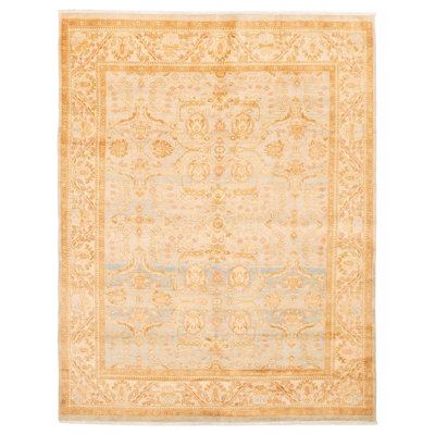 Ansel One-of-a-Kind 7'11" x 10'2" New Age Rectangle Wool Area Rug in Blue and Ivory