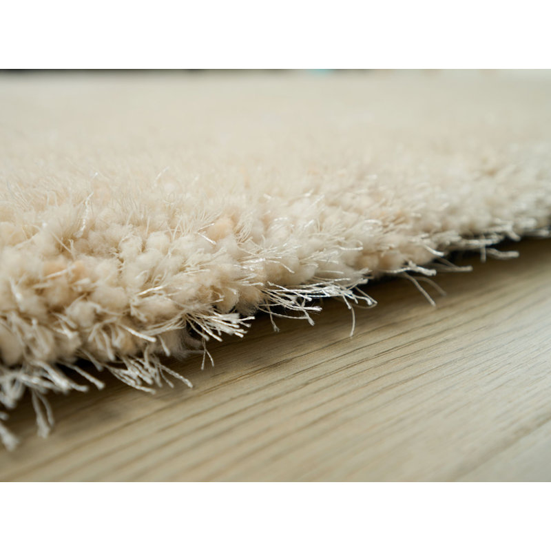 Tapis beige épais tissé à la main Sav, Rectangle de 5 pi x 8 pi