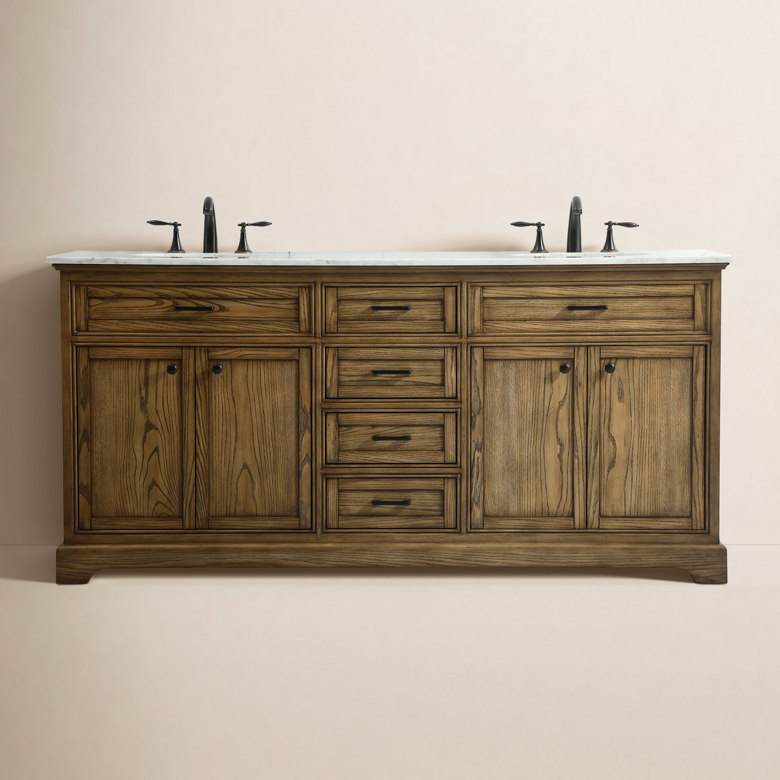 Hermes 72'' Double Bathroom Vanity, Driftwood